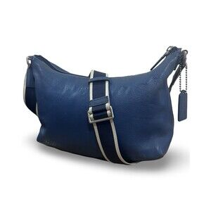 Coach Heritage Hobo Slouchy Blue Pebbled Leather Crossbody bag